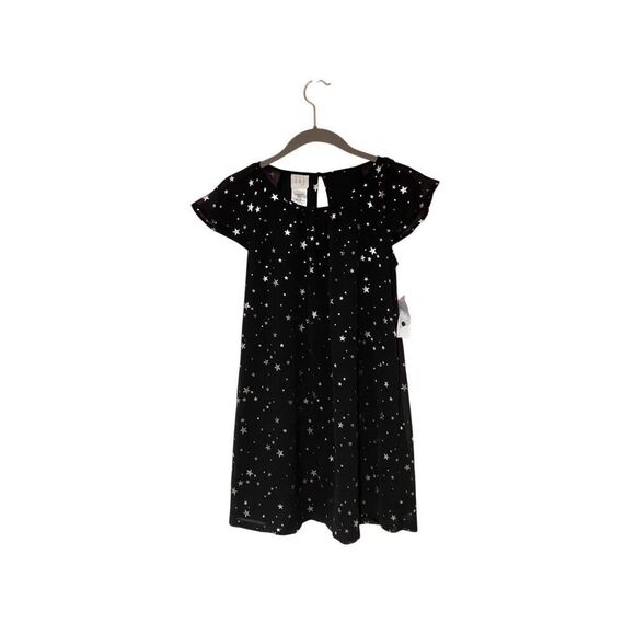 CRB NWT ￼girls black chiffon start print party dress size 12 - Picture 1 of 5